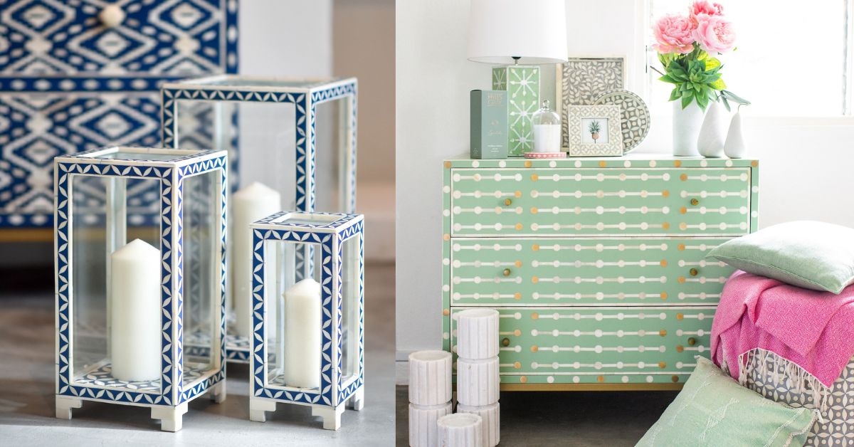 Hacienda Blue -&nbsp;Affordable Bone Inlay Housewarming Gifts