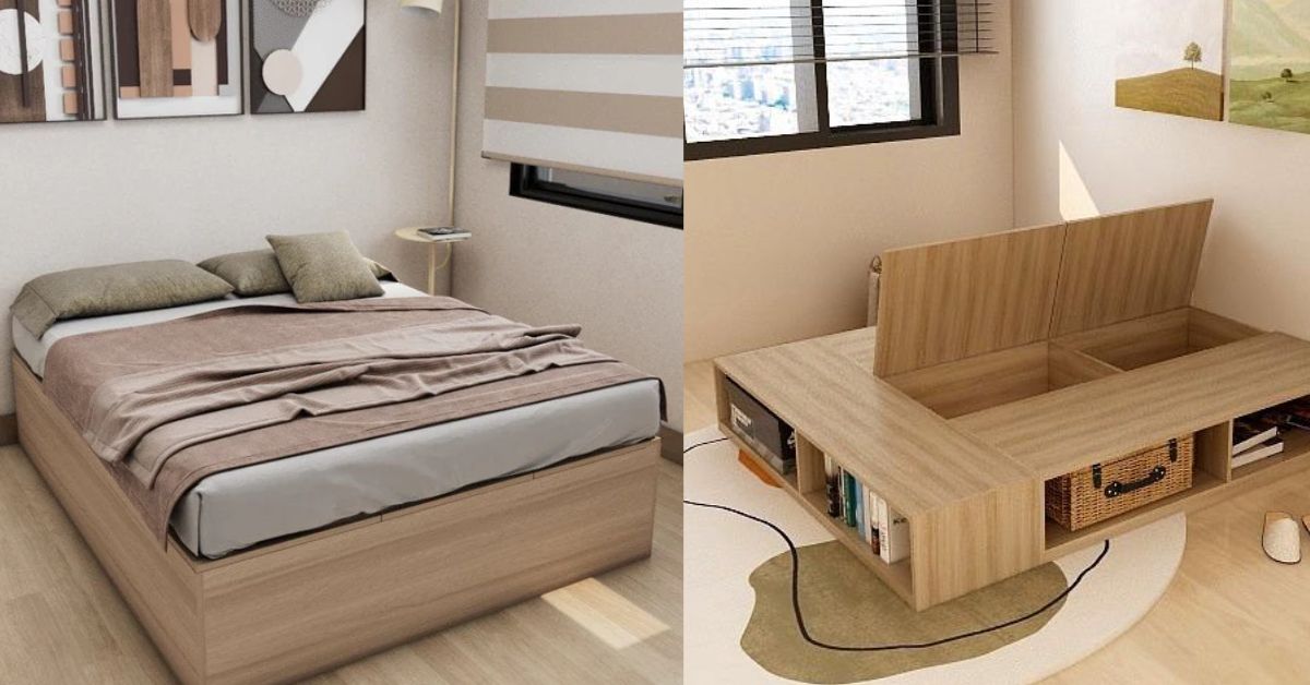 Picket & Rail - platform bed frames with cabinets